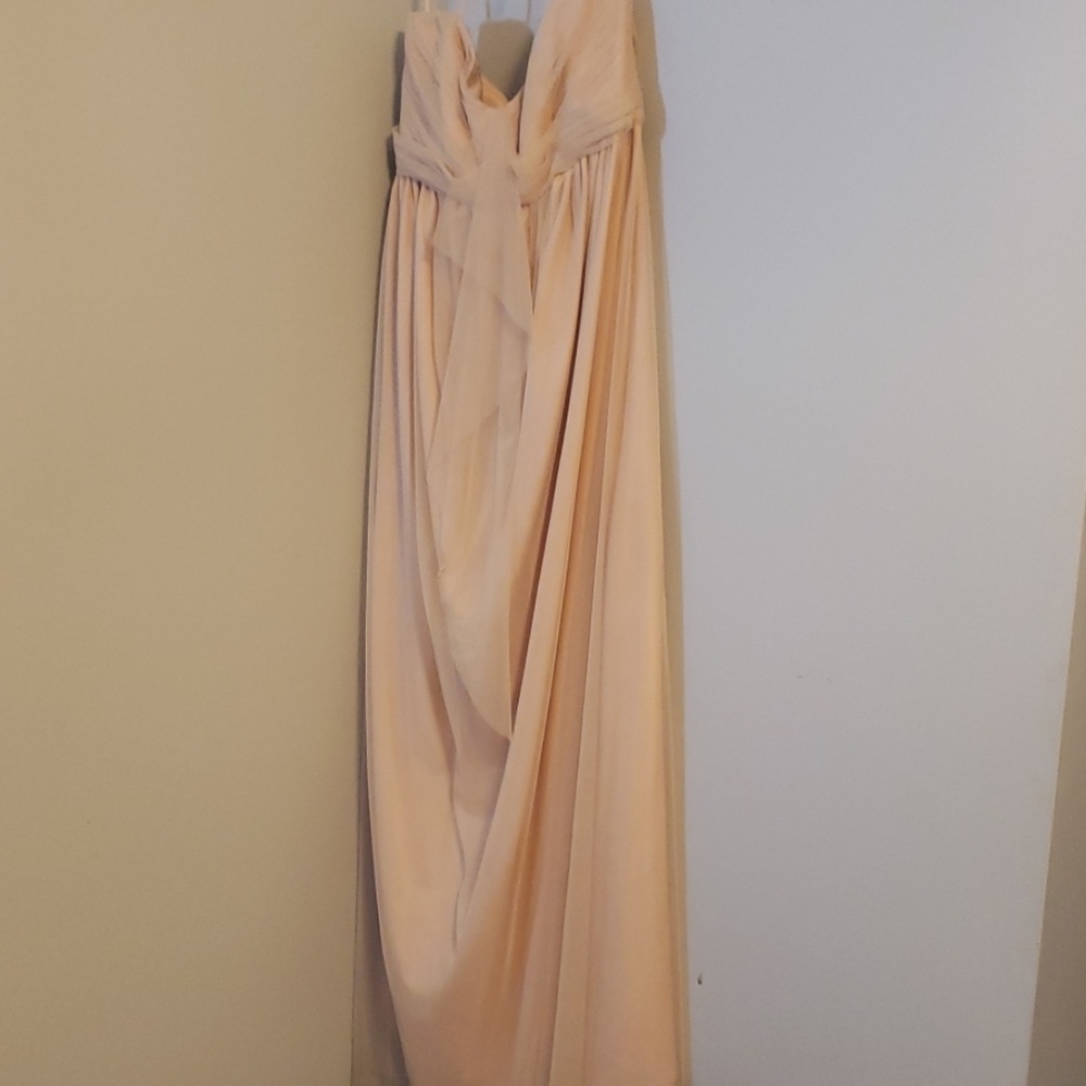 Floor length blush pink dress